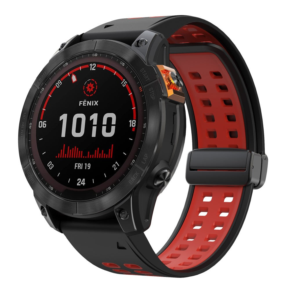 Silikone Universal Rem passer til Garmin Fenix 7X / Garmin Fenix 7X Pro - Rød#serie_3