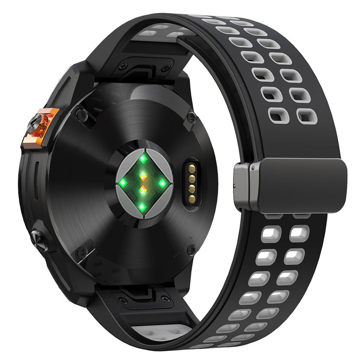 Silikone Universal Rem passer til Garmin Fenix 7X / Garmin Fenix 7X Pro - Sølv#serie_4