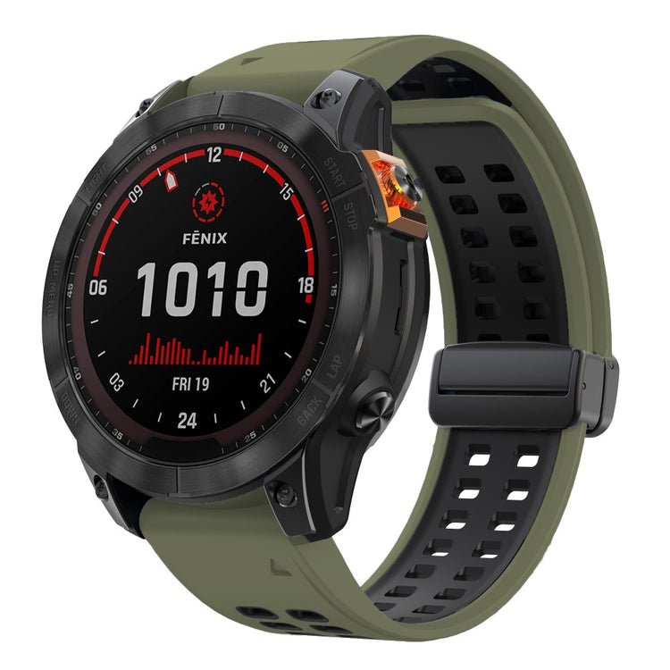 Silikone Universal Rem passer til Garmin Fenix 7X / Garmin Fenix 7X Pro - Grøn#serie_7