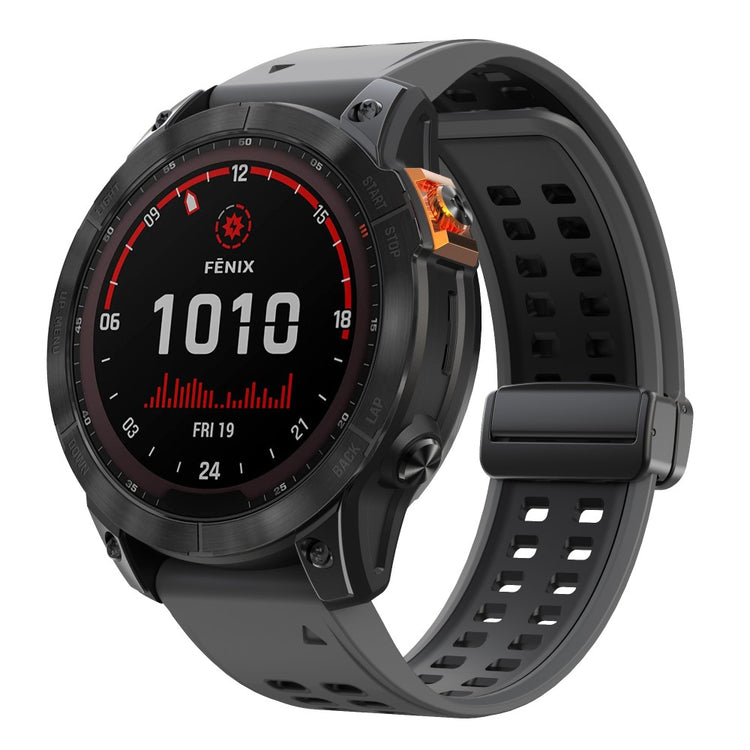 Silikone Universal Rem passer til Garmin Fenix 7X / Garmin Fenix 7X Pro - Sort#serie_8