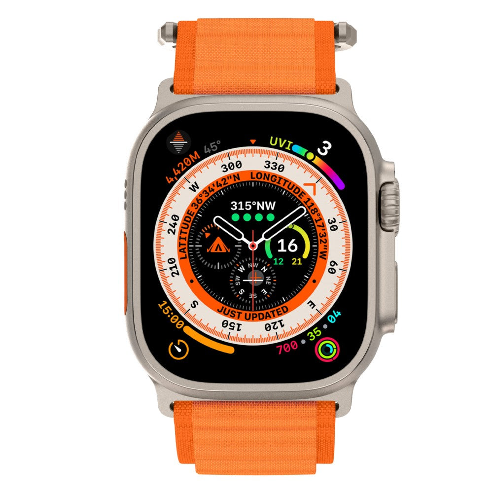 Helt Vildt Slidstærk Nylon Universal Rem passer til Apple Smartwatch - Orange#serie_2