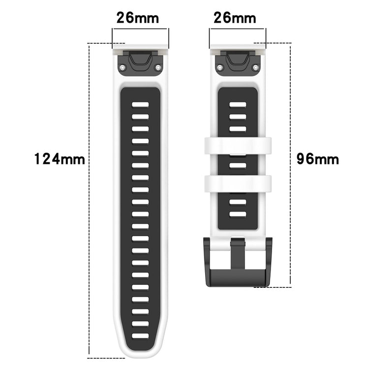 Garmin Fenix 7X / 7X Pro / 6X QuickFit 26mm Silicone Watch Strap Dual Color Wrist Band - Starlight+Orange#serie_10