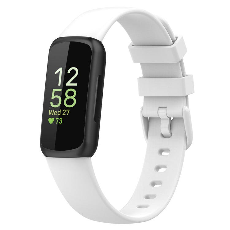 Super Fed Silikone Rem passer til Fitbit Inspire 3 - Hvid#serie_10