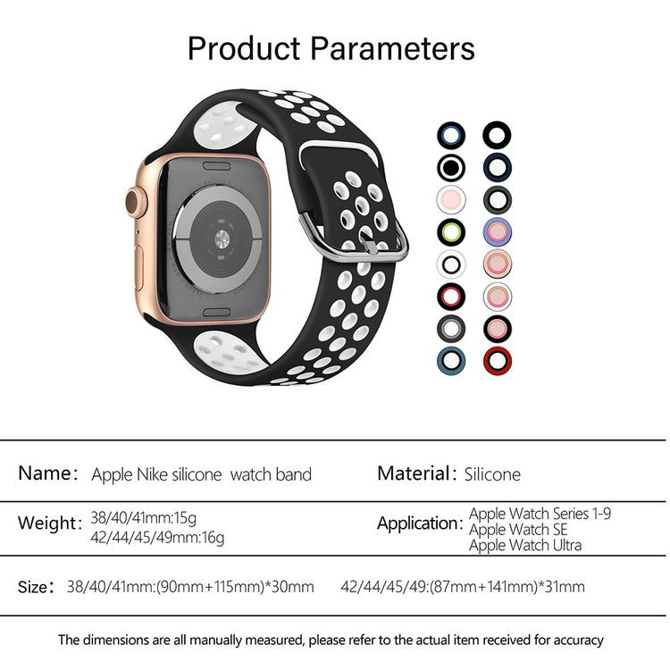 Rigtigt Sejt Silikone Universal Rem passer til Apple Smartwatch - Hvid#serie_6