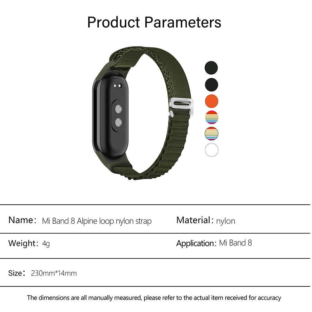 Super Godt Nylon Rem passer til Xiaomi Smart Band 8 - Orange#serie_2