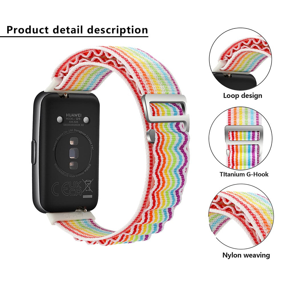 Super Nydelig Nylon Rem passer til Huawei Band 7 - Pink#serie_3