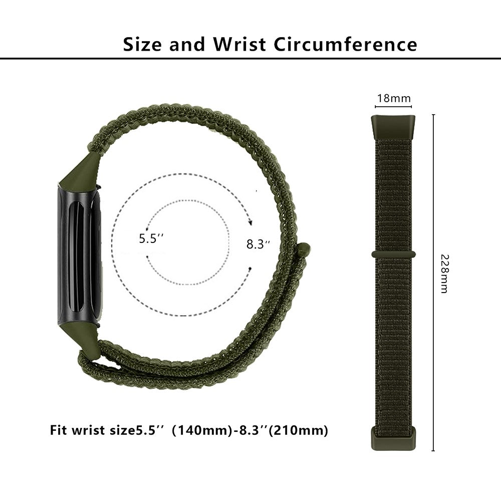 Helt Vildt Nydelig Nylon Rem passer til Fitbit Charge 2 - Sølv#serie_3