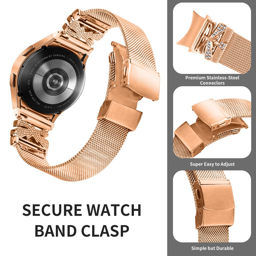 Very Beautiful Samsung Smartwatch Metal Universel Strap - Pink#serie_2