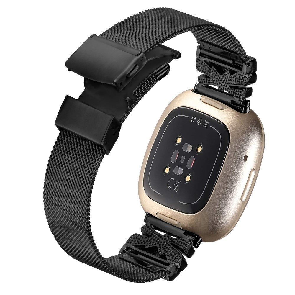 Sweet Fitbit Versa 4 / Fitbit Sense 2 Metal Universel Strap - Black#serie_153