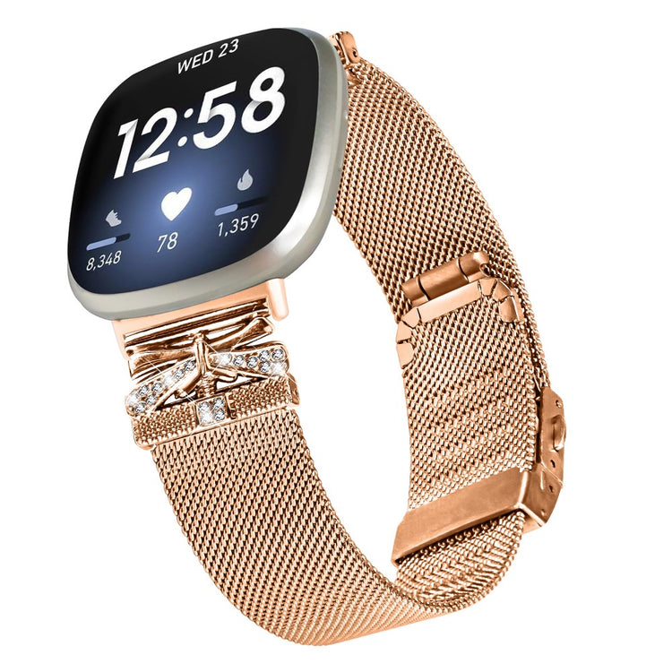 Cool Fitbit Versa 3 / Fitbit Sense 1 Metal Universel Strap - Pink#serie_2