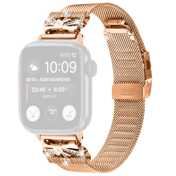 Great Apple Smartwatch Metal And Rhinestone Universel Strap - Pink#serie_2