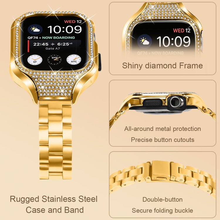 Super Elegant Apple Smartwatch Rhinestone Universel Strap - Gold#serie_3