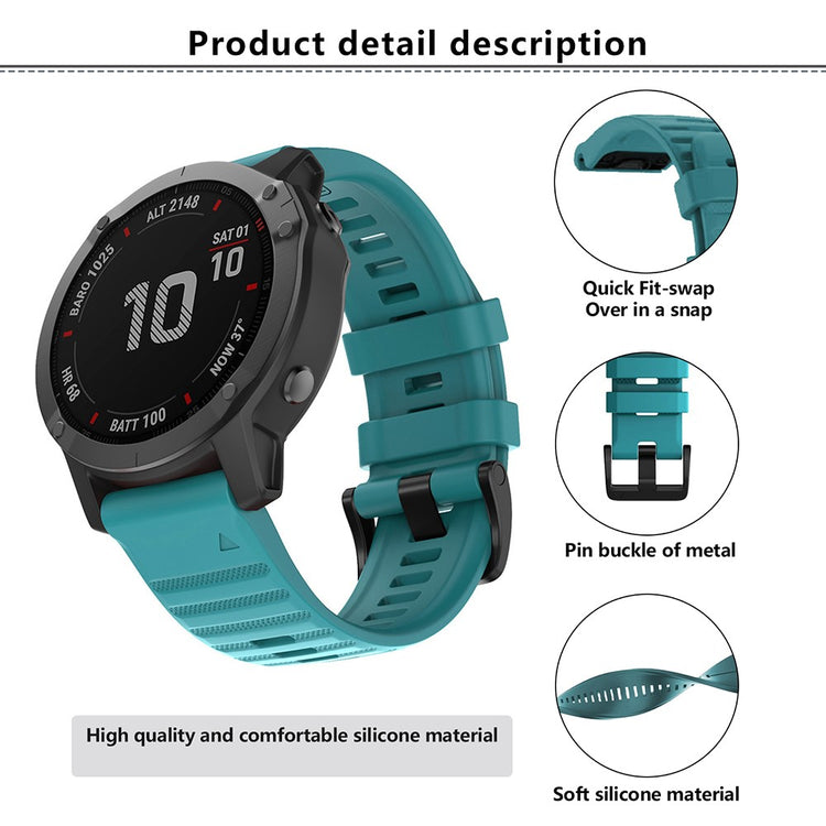 Super Nice Garmin Smartwatch Silicone Universel Strap - Green#serie_9