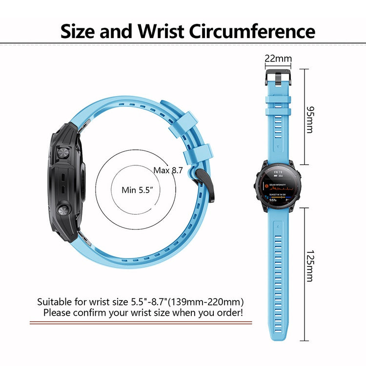 Very Cool Garmin Smartwatch Silicone Universel Strap - Blue#serie_8