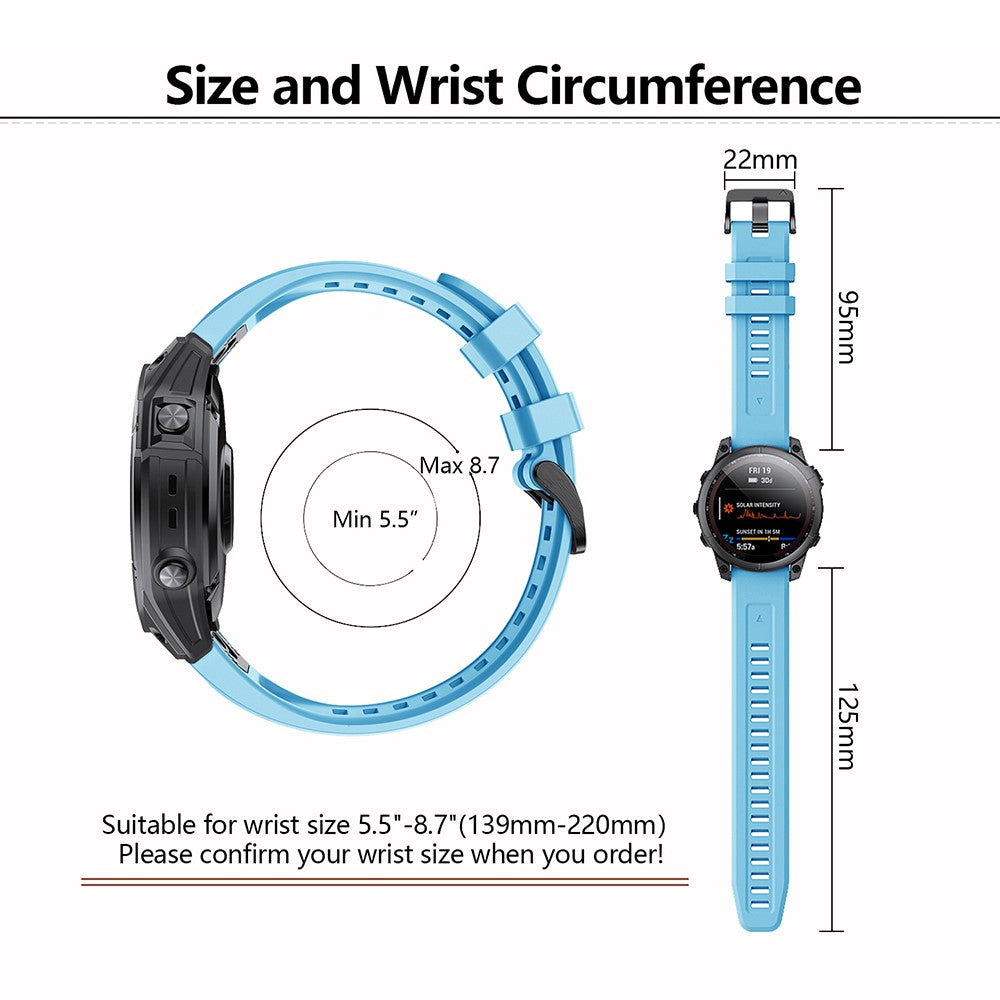 KALEBOL KLB-LWGJ-001 For Garmin Fenix 7  /  7 Pro Strap Replacement QuickFit 22mm Silicone Watch Band - Army Green#serie_11