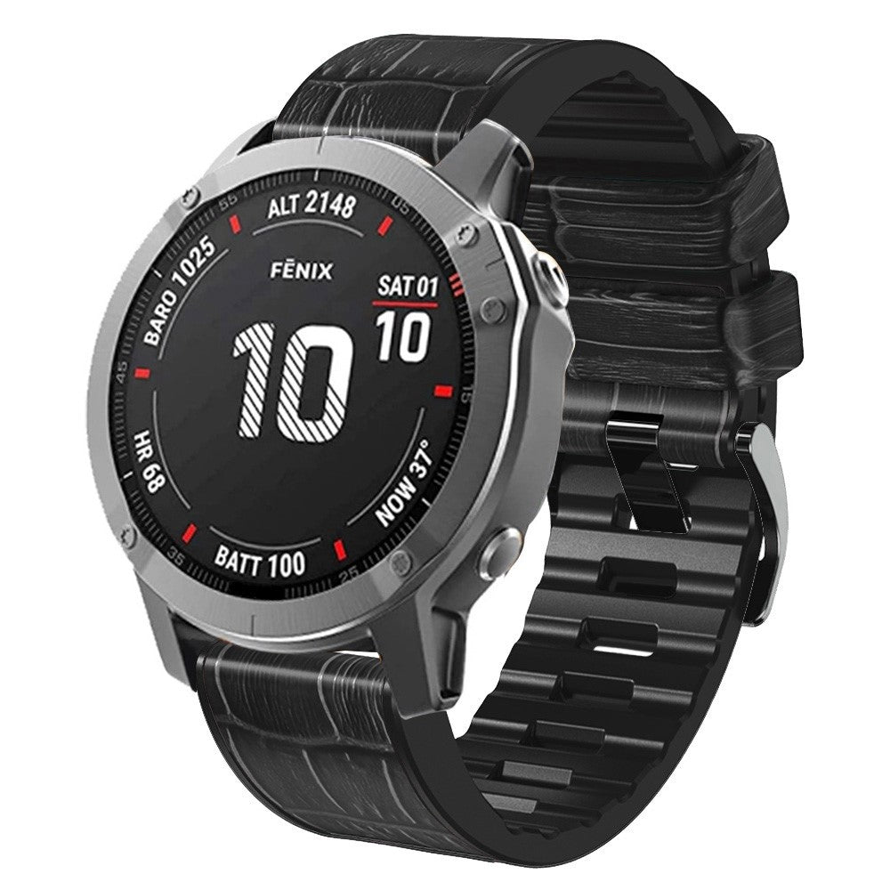 Very Stylish Garmin Smartwatch Silicone Universel Strap - Black#serie_1