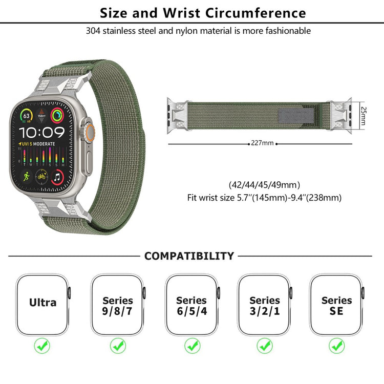 Absolutely Agreeable Apple Smartwatch Nylon Universel Strap - Green#serie_1