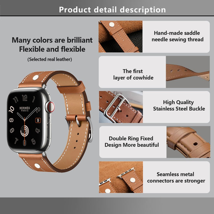 Excellent Apple Smartwatch Genuine Leather Universel Strap - Blue#serie_3