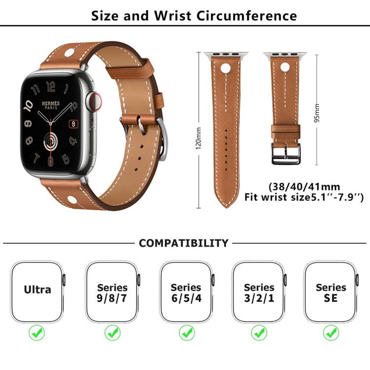 Elegant Apple Smartwatch Genuine Leather Universel Strap - Orange#serie_7