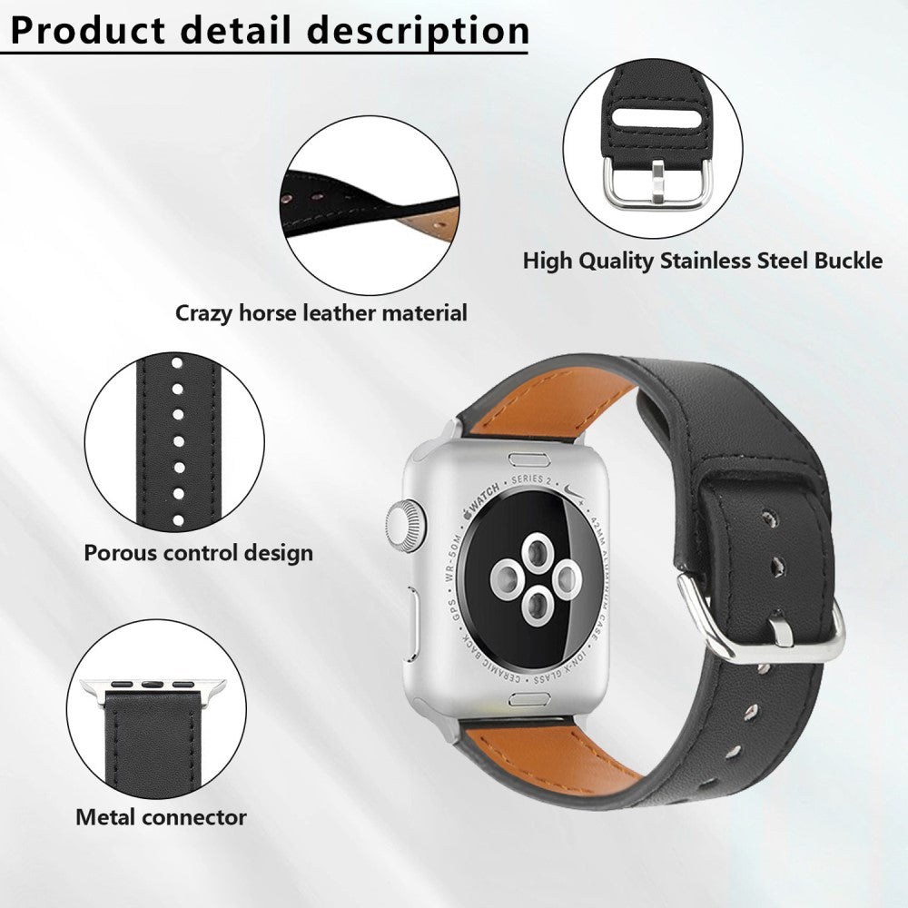 Mega Delightful Apple Smartwatch Pu Leather Universel Strap - Brown#serie_2