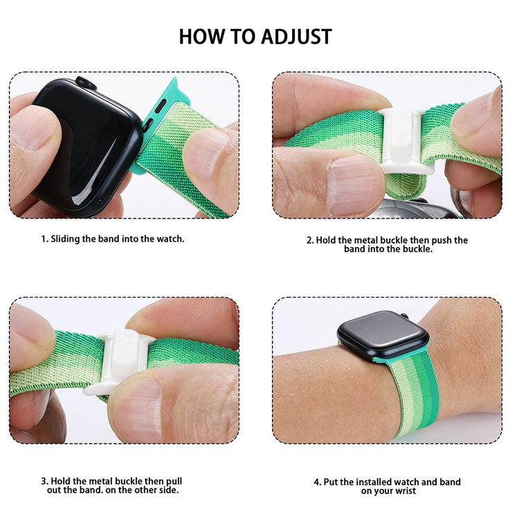 Super Stylish Apple Smartwatch Nylon Universel Strap - Green#serie_1