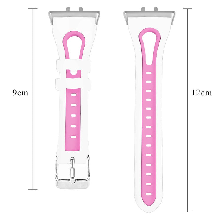 SM-R390 For Samsung Galaxy Fit3 Silicone Watch Band Adjustable Dual Color Wrist Strap - White+Pink#serie_1