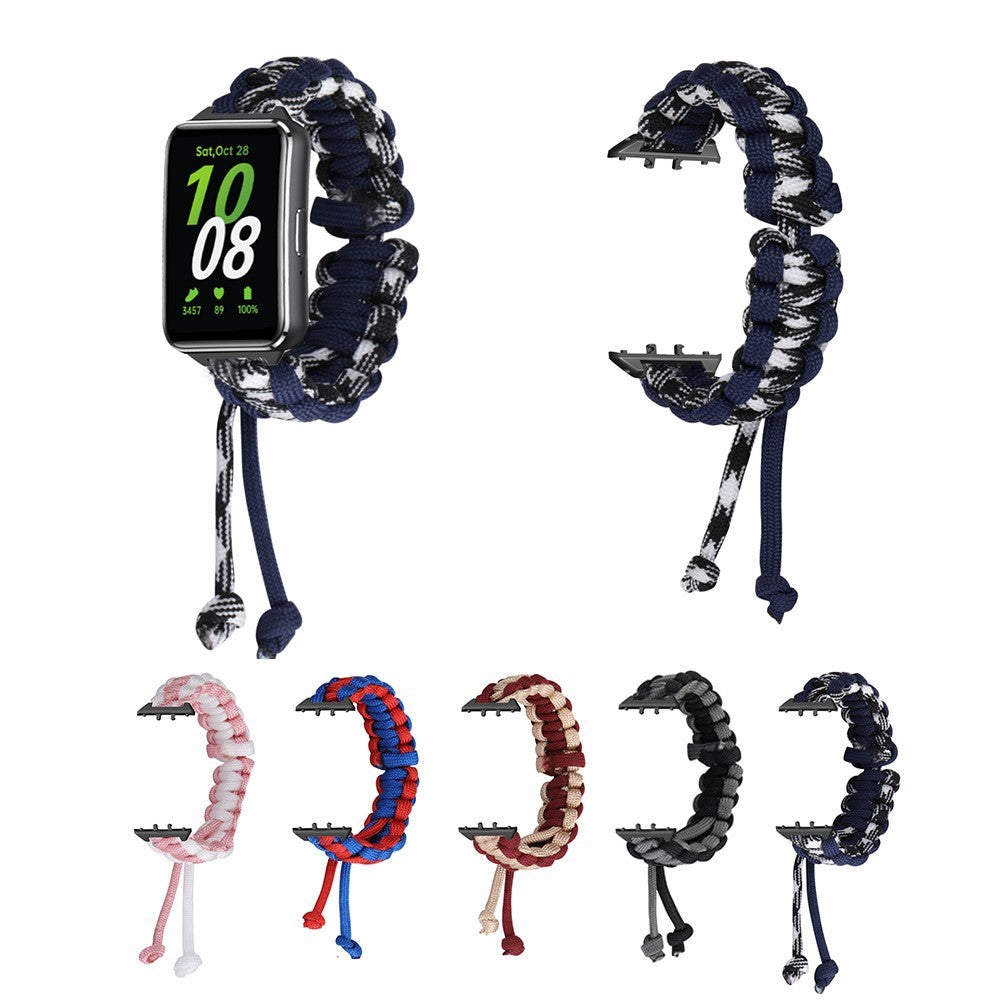 Samsung Galaxy Fit3 Adjustable Nylon Braided Watch Band Replacement Wrist Strap - Navy Blue#serie_1