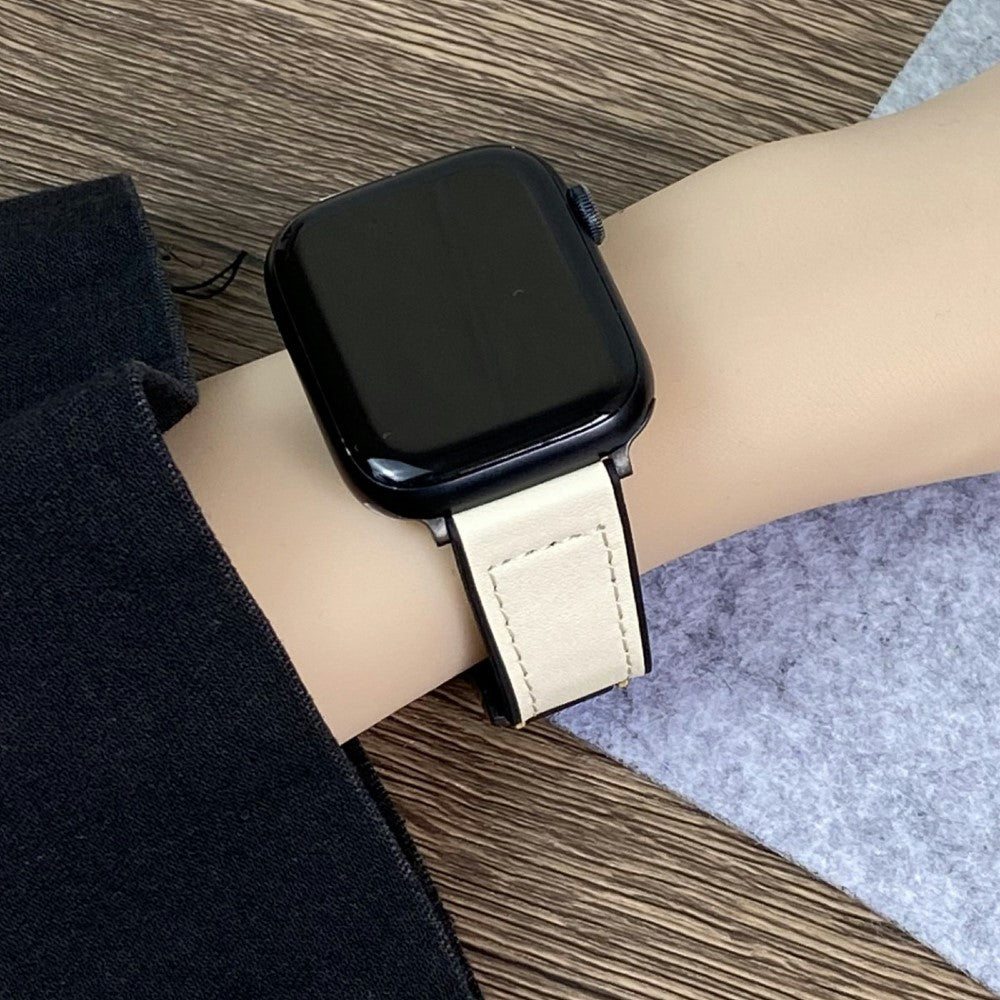 Nice Apple Smartwatch Genuine Leather Universel Strap - Black#serie_5