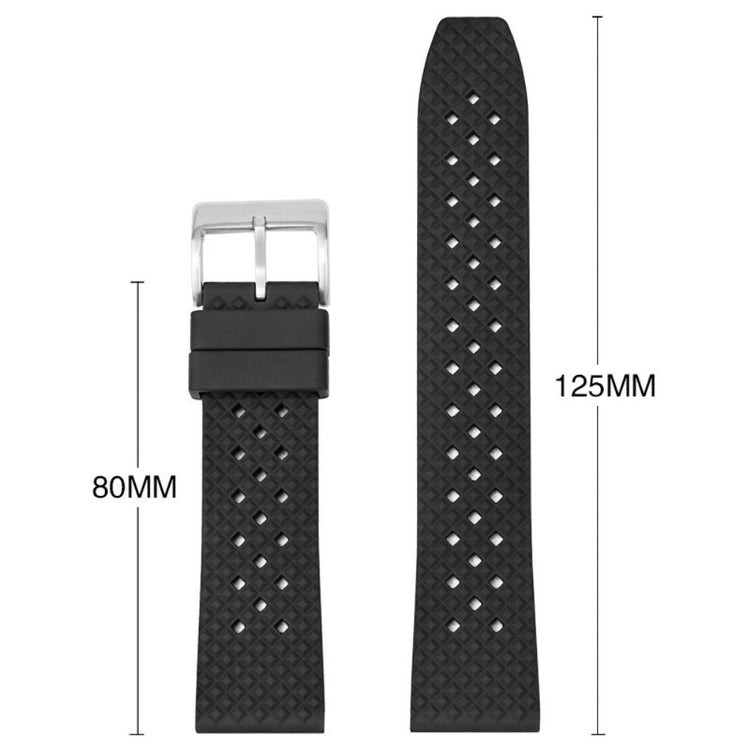 Huawei Watch GT 3 42mm / GT 3 Pro 43mm Watch Strap 20mm Fluorubber Wrist Band - Red+Silver Buckle#serie_7