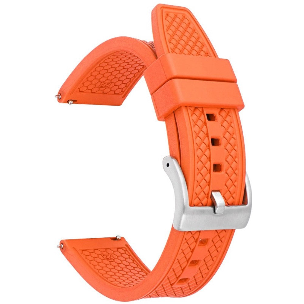 Huawei Watch GT 4 46mm / GT 4 Pro 22mm Replacement band Fluorubber Watch Strap - Orange+Silver Buckle#serie_6