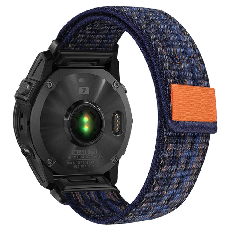 Garmin Tactix 7 Pro / Fenix 7X / 6X Pro / 5X Plus Universal Watch Strap Nylon Wrist band 26mm - Blue+Orange#serie_1