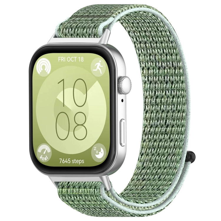 Remarkably Neat Huawei Watch Fit 3 Nylon Strap - Green#serie_2