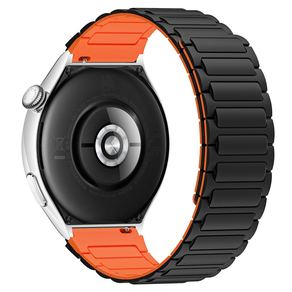 Silicone Watch band Huawei Watch 4 / 4 Pro / GT 4 46mm Magnetic Wrist Strap - Black / Orange#serie_1