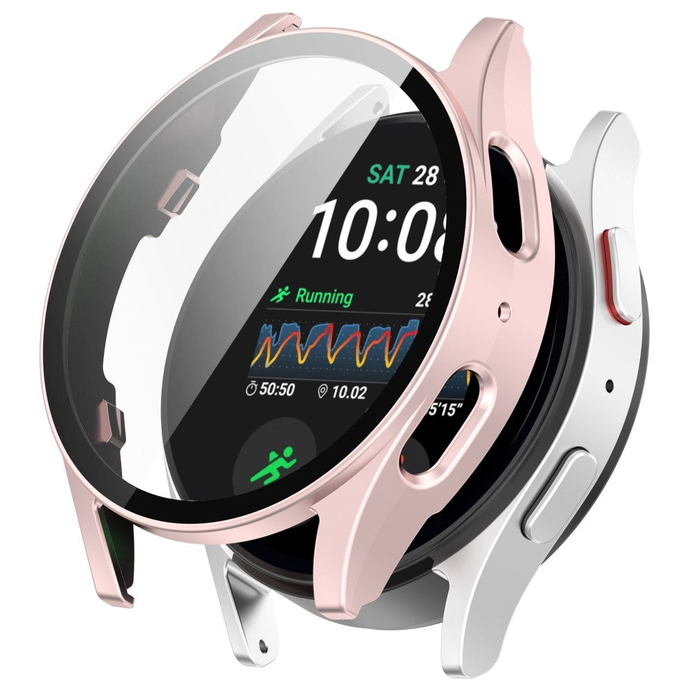 Samsung Galaxy Watch7 44mm Bump Resistant Watch Case Scratch Resistant Cover with Tempered Glass Film - Pink - Pink#serie_4