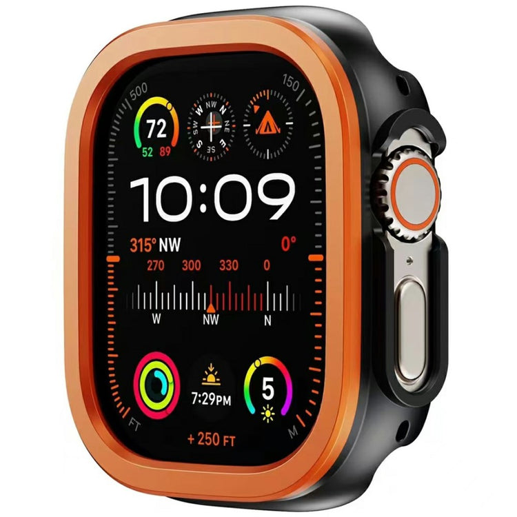 Apple Watch Series 9 / 8 / 7 41mm Watch Case Half Coverage Hollow Bump Resistant and Metal Frame Cover - Orange#serie_1