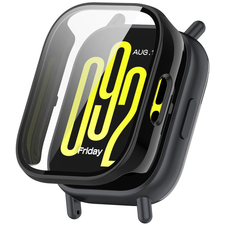 Xiaomi Redmi Watch 5 Active Watch Case Protective Hard Bump Resistant Cover with Tempered Glass Film - Black#serie_2