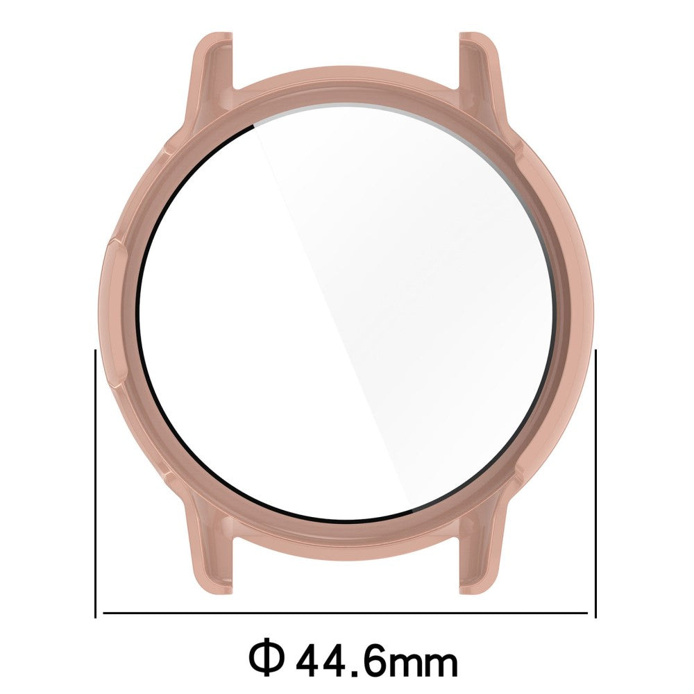 Garmin Vivoactive / Garmin Active 5 Hard Bump Resistant Bumper Case with Tempered Glass Screen Protector Watch Case Cover - Ivory White#serie_6