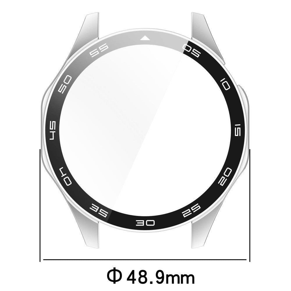 Huawei Watch GT 4 46mm Watch Case Tempered Glass Screen Protector Frame Cover with Dial Plate - Silver - Gennemsigtig#serie_3