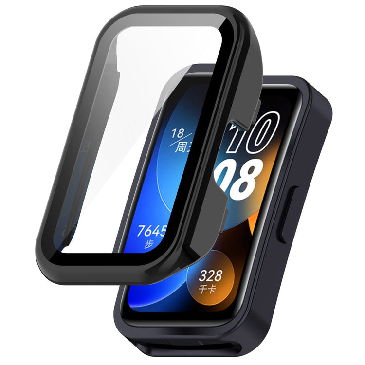 Super Good Huawei Band 8 / Huawei Band 9 Universel Cover with Screen Protector in Glass - Black#serie_1