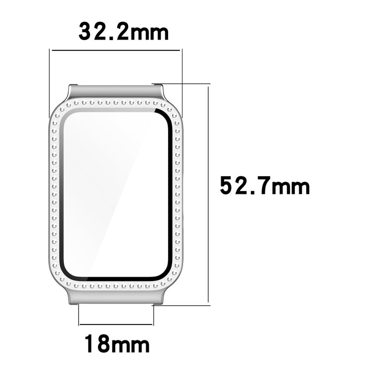 Mega Fashionable Samsung Galaxy Fit 3 Cover with Screen Protector in Rhinestone and Glass - White#serie_5