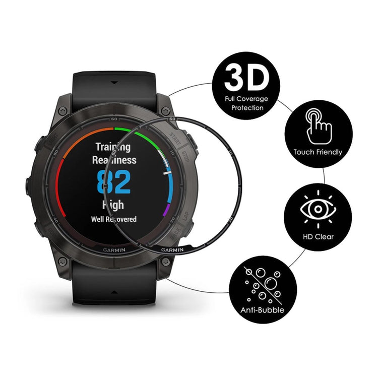 5stk Silikone 3D Kurvet Skærmbeskytter passer til Garmin Fenix 7X Pro - Gennemsigtig#serie_411