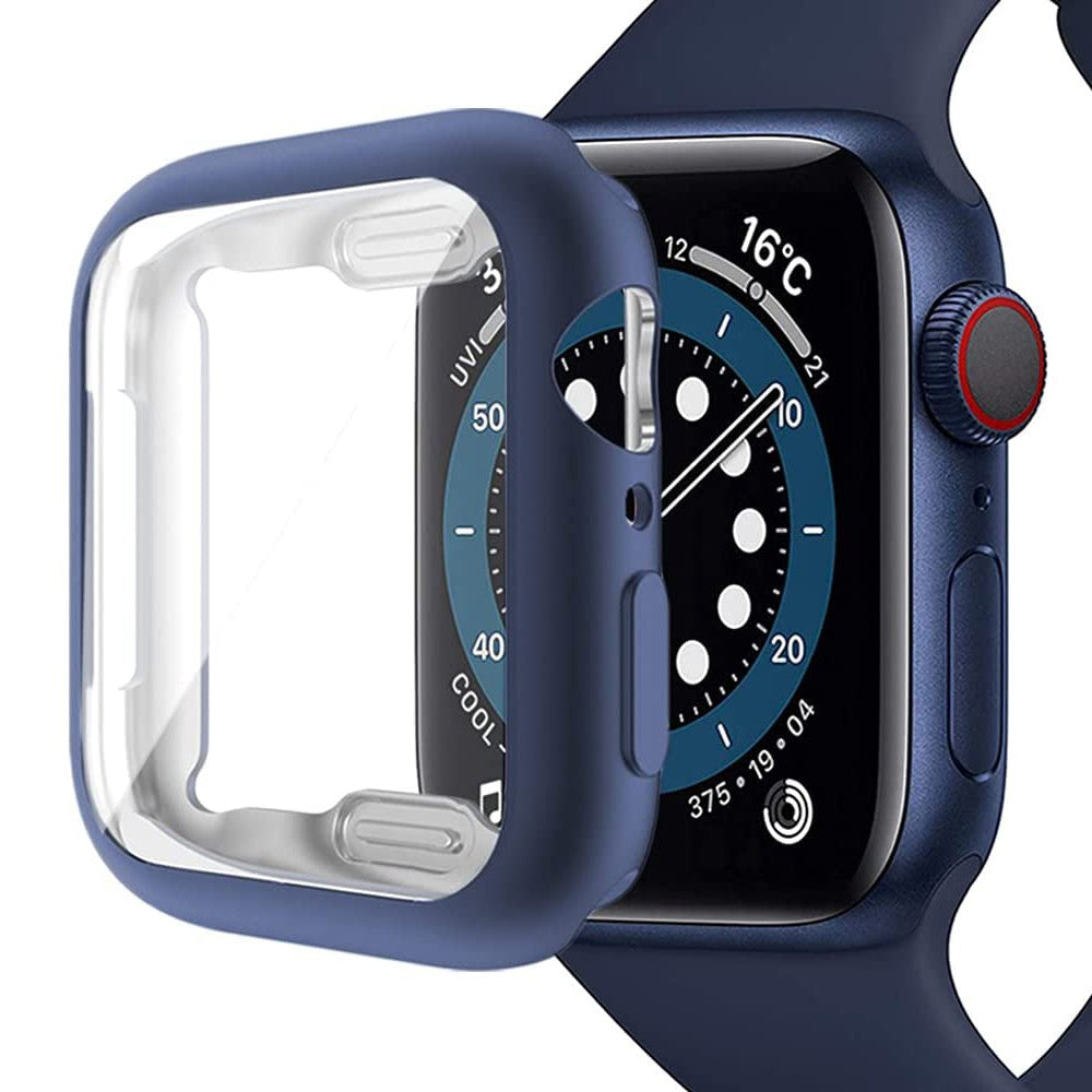 Apple Watch SE (2022) / SE / 6 / 5 / 4 44mm Soft flexible Case Electroplating Watch Case Cover with Screen Protector - Blue#serie_5