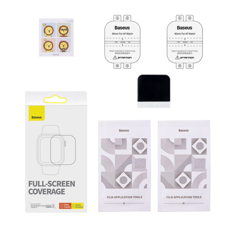 2stk Silikone Universal Skærmbeskytter passer til Apple Watch Series 8 (41mm) / Apple Watch Series 7 41mm - Gennemsigtig#serie_709