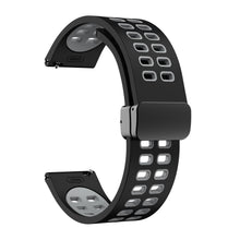 20mm Universal dual color silicone strap with black buckle - Black / Grey#serie_1