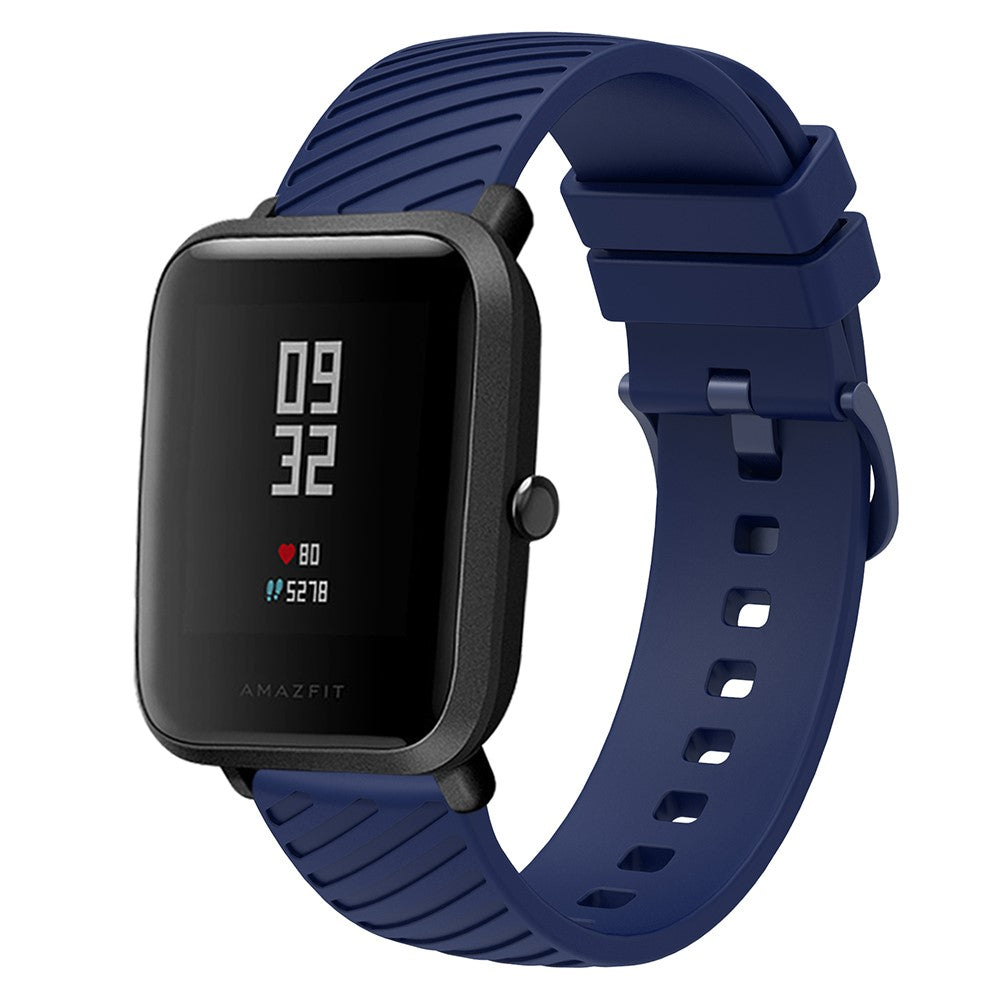 Rigtigt Sejt Silikone Universal Rem passer til Smartwatch - Blå#serie_10