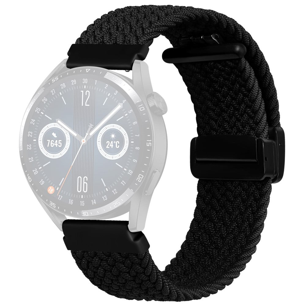 22mm Universal nylon braid style strap - Black#serie_4