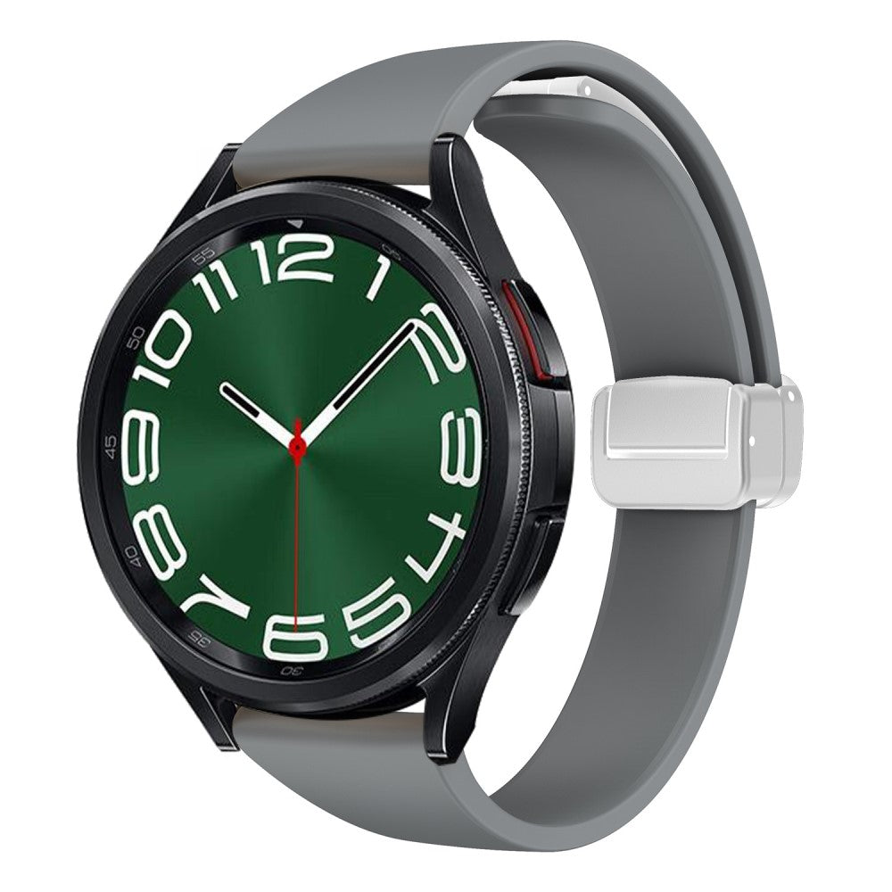 22mm Universal silicone sport strap with silver magnetic buckle - Space Grey#serie_10