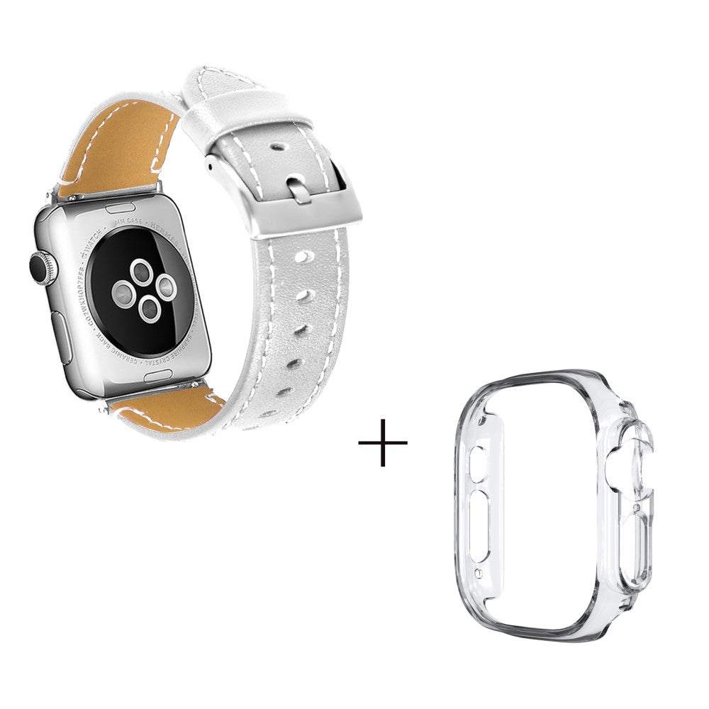 Ægte læder Cover passer til Apple Watch Ultra - Hvid#serie_2
