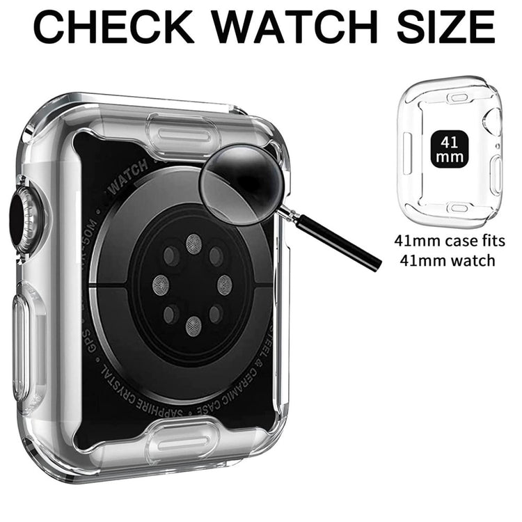 Super Pænt Apple Watch Series 8 (41mm) Silikone Cover - Gennemsigtig#serie_030