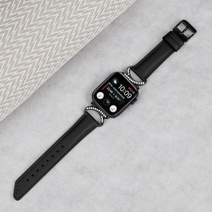 Helt Vildt Sejt Ægte Læder Universal Rem passer til Apple Smartwatch - Sort#serie_3